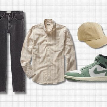 feature image for a men's style guide on what jeans to wear with sneakers