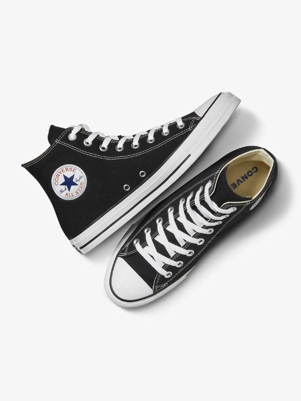 pair of black converse chuck taylor all star sneakers