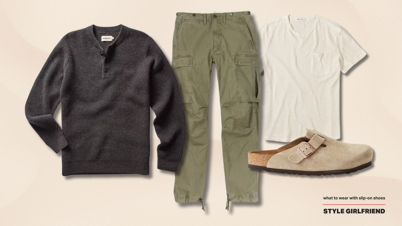 men's casual outfit with Birkenstock Boston clogs