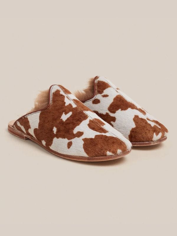 cowhide slippers