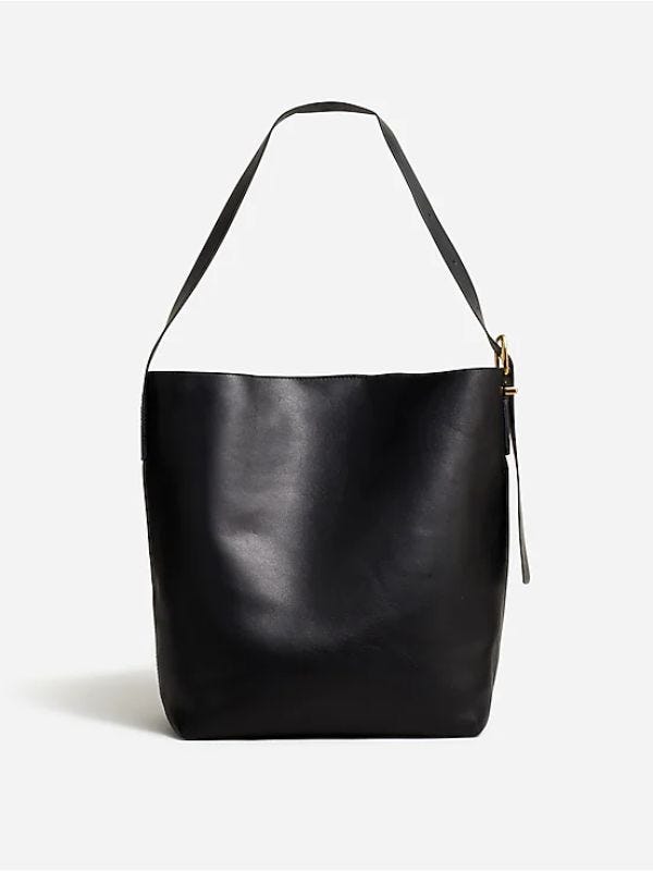 black leather shoulder bag