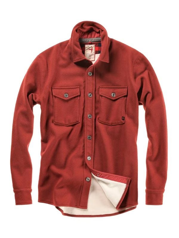 red fleece workshirt