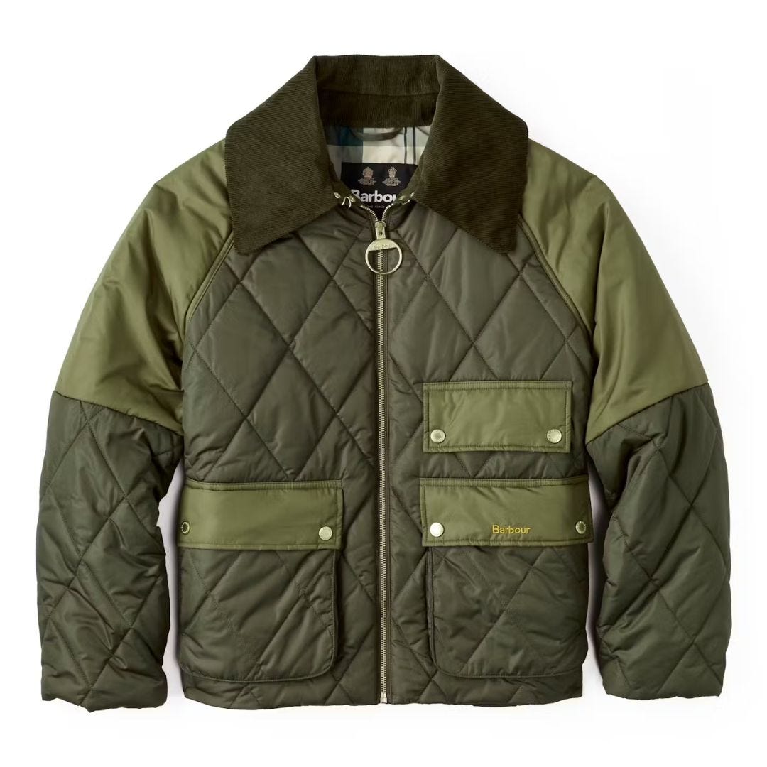 green quilted women's jacket