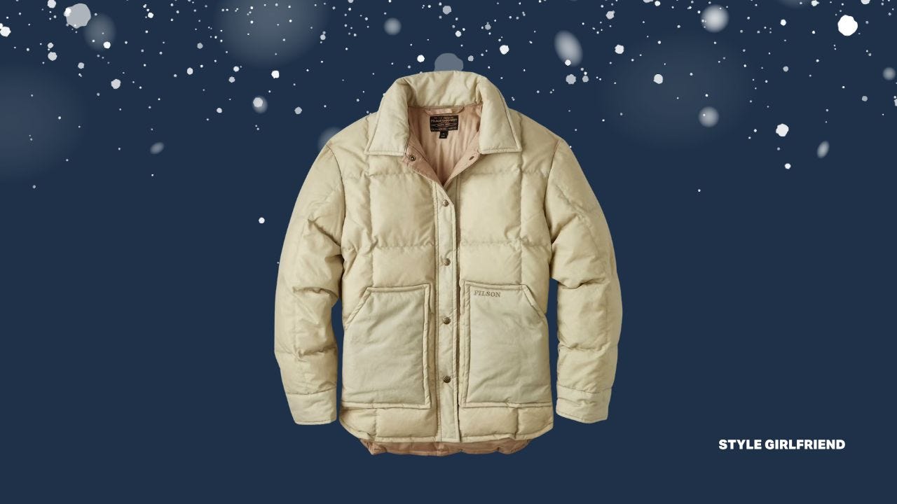 cream-colored quilted women's jacket