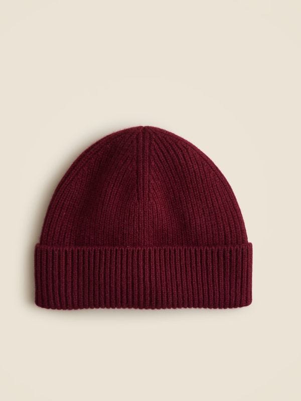 deep red cashmere beanie