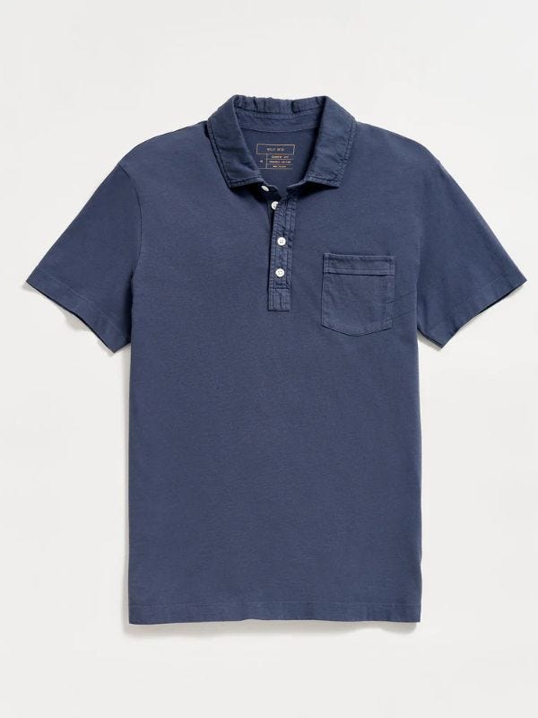 navy polo shirt