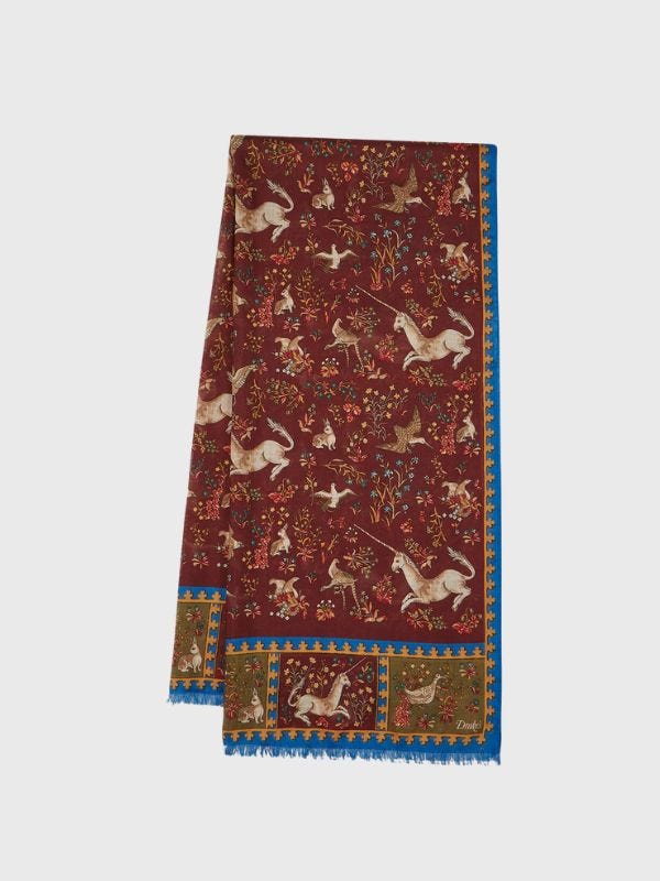 Drake's wool silk scarf for men