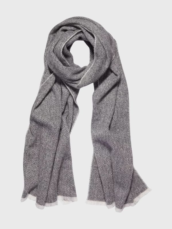 herringbone cashmere scarf for men