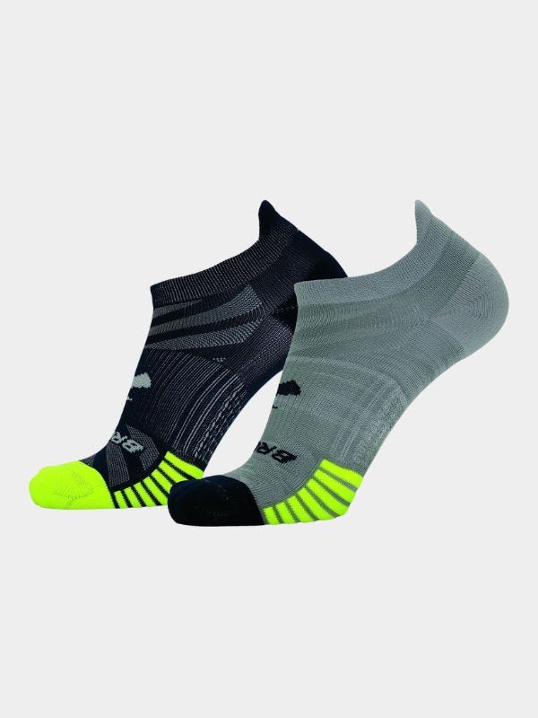 grey and black running socks in roundup of men's workout clothes under $100.