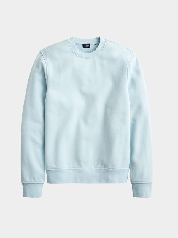 light blue crewneck sweatshirt