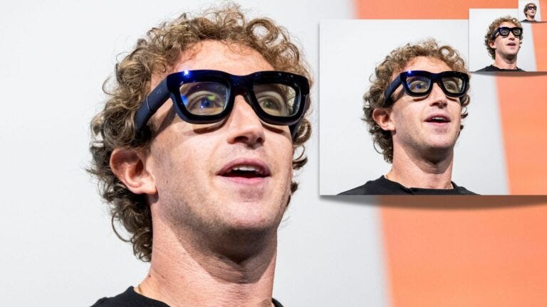 Mark Zuckerberg wearing meta glasses