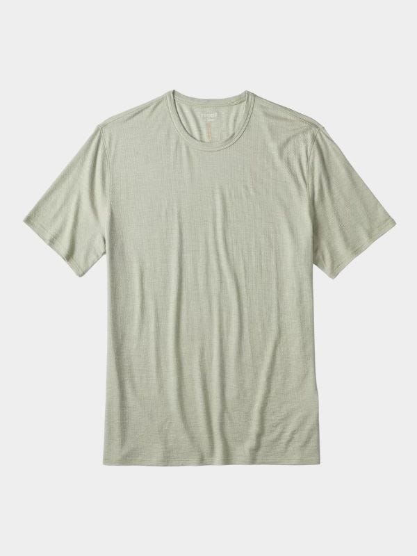 light green merino crewneck tee