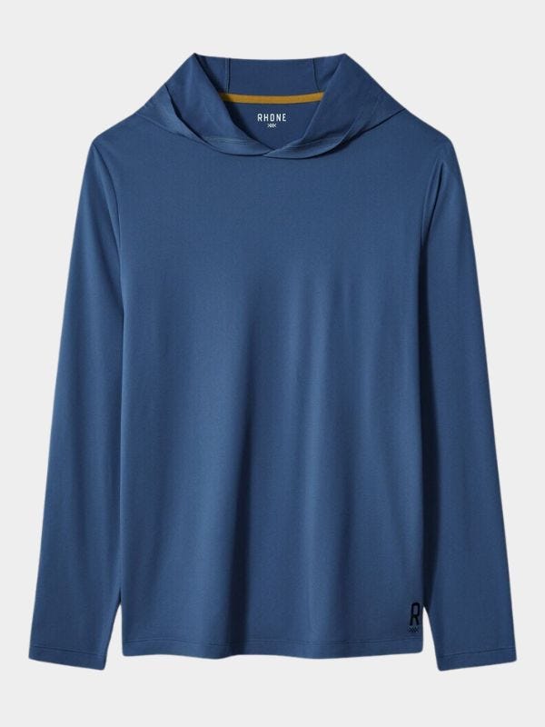 lightweight blue men's hoodie in roundup of men's workout clothes under $100.