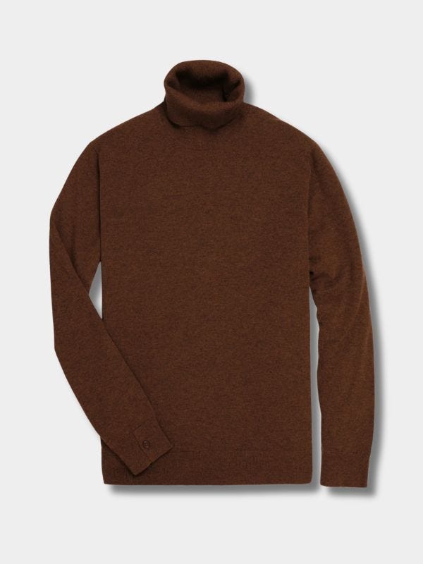 brown turtleneck