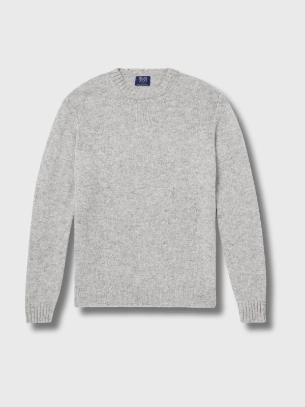 grey wool crewneck sweater