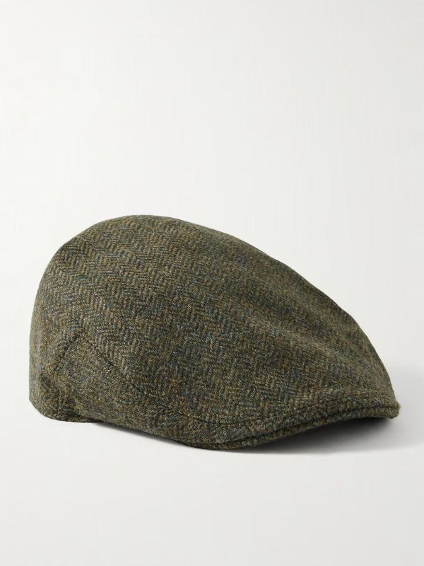 wool tweed flat cap