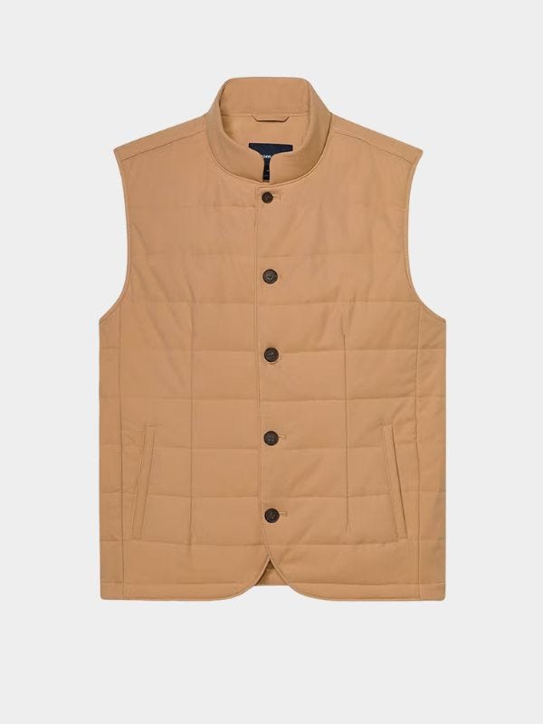 tan quilted vest