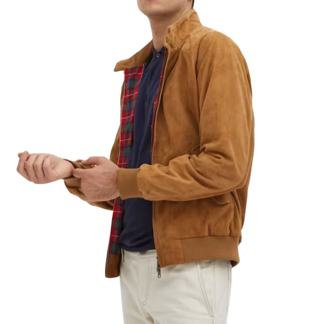 baracuta suede harrington jacket