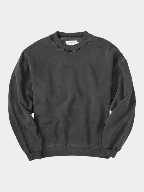 washed grey crewneck sweatshirt