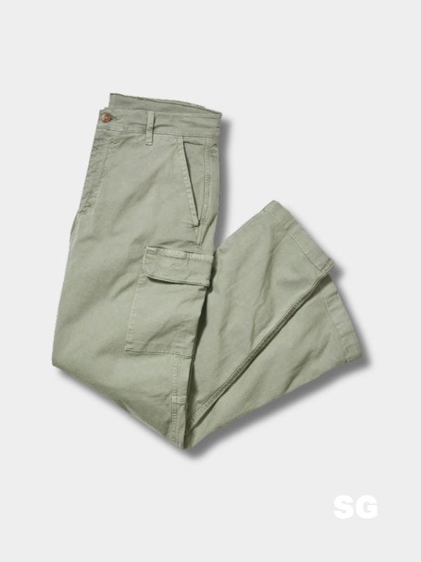 light green cotton cargo pants