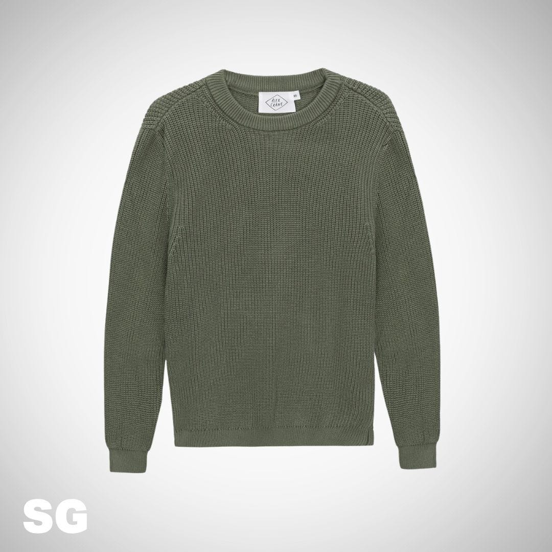 suéter masculino de algodão verde