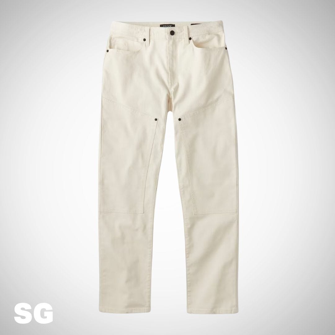 Calças de roupas de trabalho cor de osso