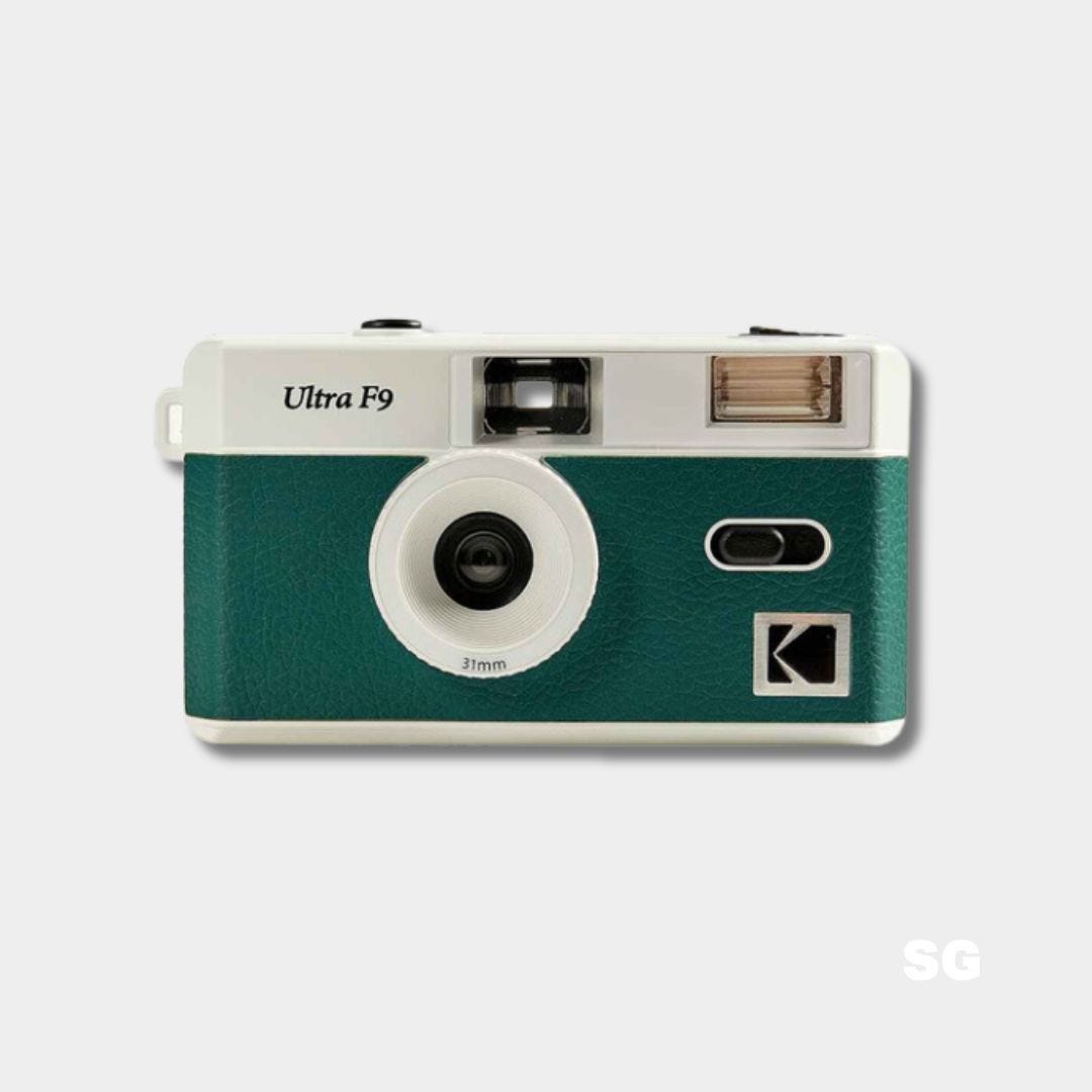 Kodak Ultra F9 Reusable 35mm camera in dark green, included in a roundup of gifts for guys for graduation