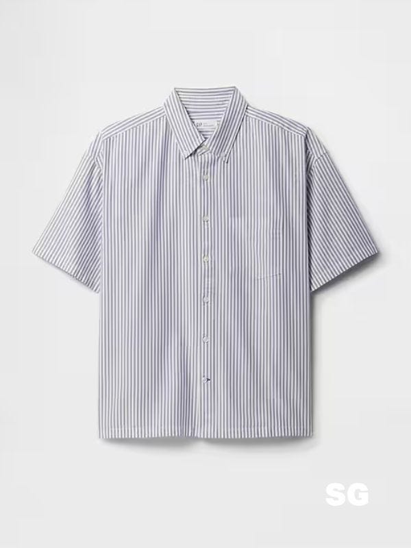 boxy oxford short sleeve shirt