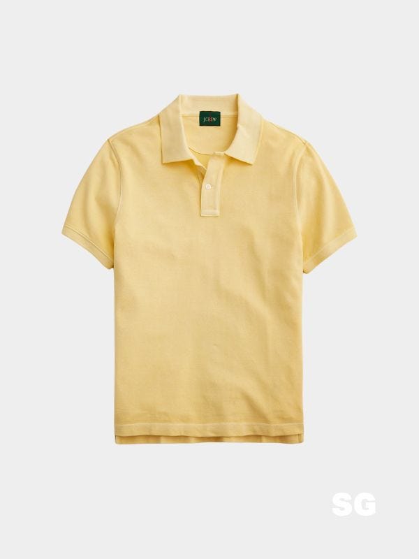 yellow pique polo shirt