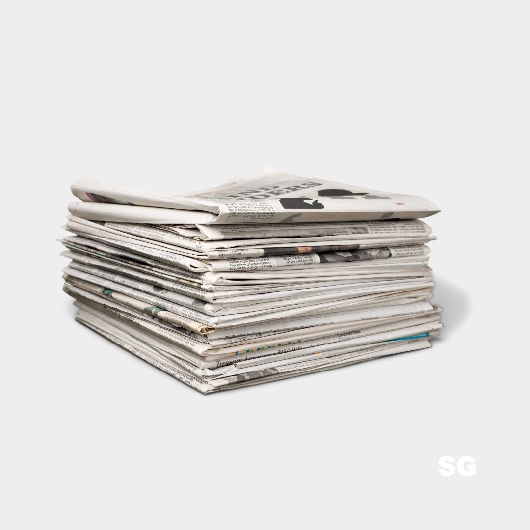 stack of newspapers