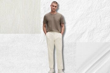 feature on men's white pants