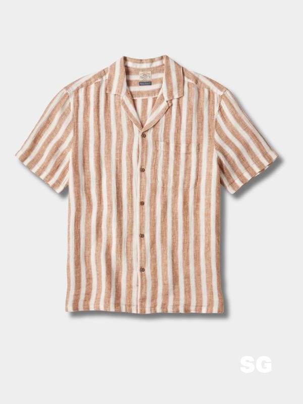 vertical stripe camp shirt