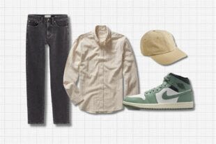 feature image for a men's style guide on what jeans to wear with sneakers