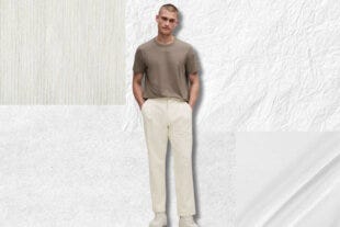 feature on men's white pants